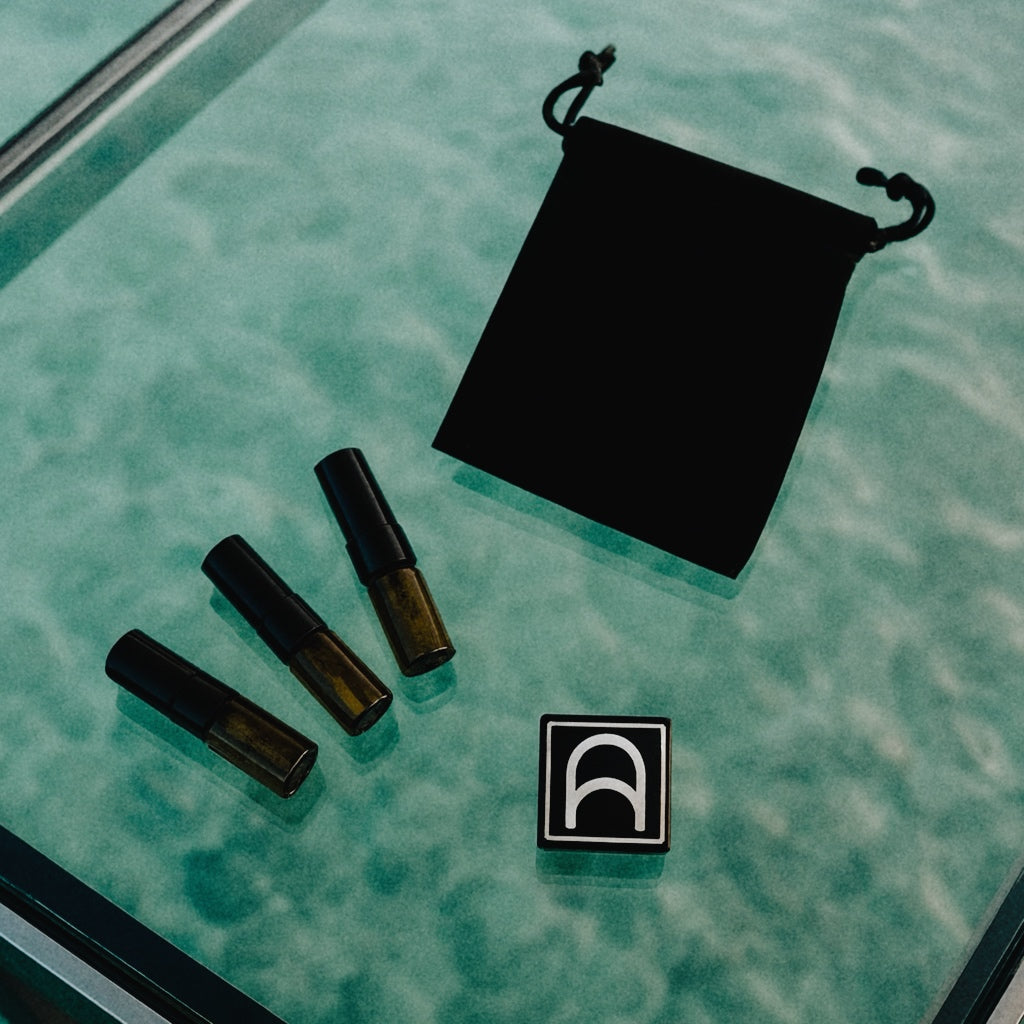 Black suede bag and 2ml Samples